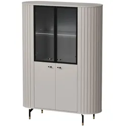 GLASVITRINE geriffelt aus MDF, Kaschmir