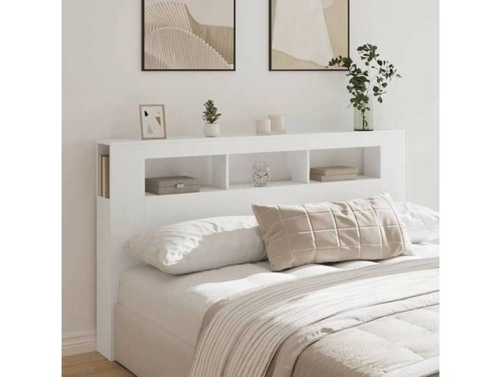 GKK - Tête de lit à Lumières LED RVB - blanc 180x18 5x103 5 cm bois d'ingénierie @8810