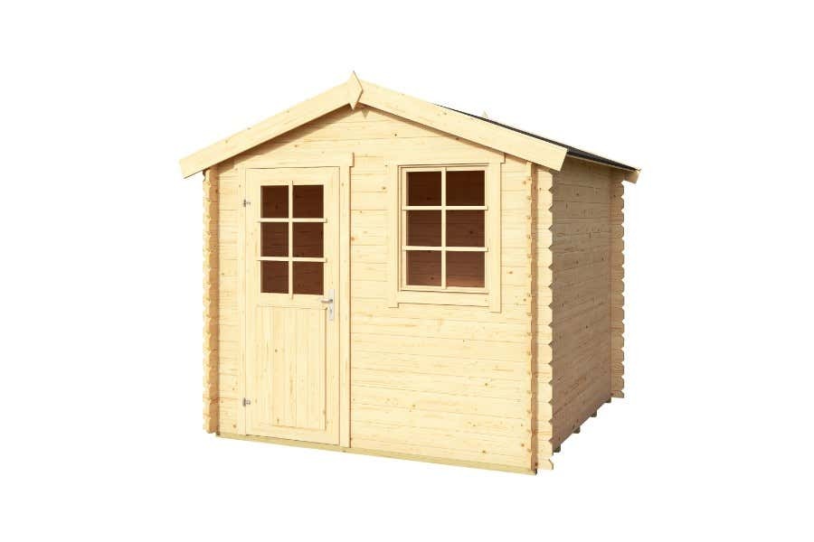 Lasita Maja Gerätehaus Wels aus Holz in Graumit 28 mm Wandstärke, mit Montagematerial