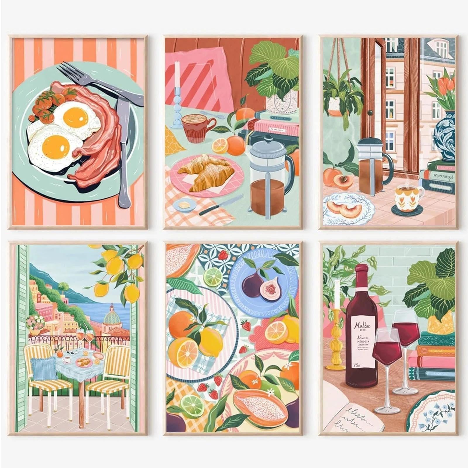 6-Pack Schilderen op Nummer Kits voor Volwassenen, Eenvoudig DIY Project