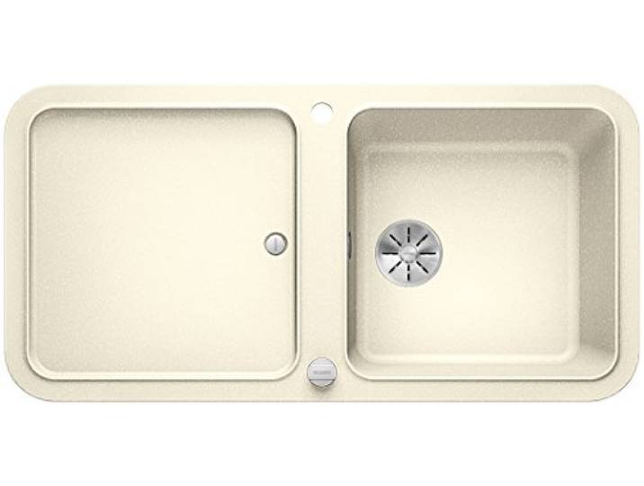 Blanco Yova XL 6 S, Küchenspüle aus Silgranit PuraDur, Jasmin/mit inklusiv Compound-Schneidbrett und Ablauffernbedienung; 523599, Jasmin/mit InFino-Ablaufsystem