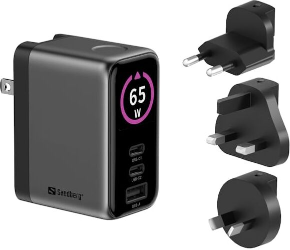 Sandberg Travel Charger PD65W Display