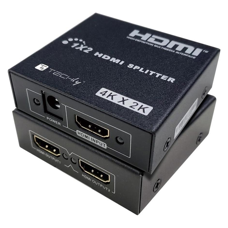 Techly HDMI Splitter 4K UHD 3D 2-Port schwarz 1xHDMI Eingang 2xHDMI Ausgaenge (IDATA-HDMI-4K230)