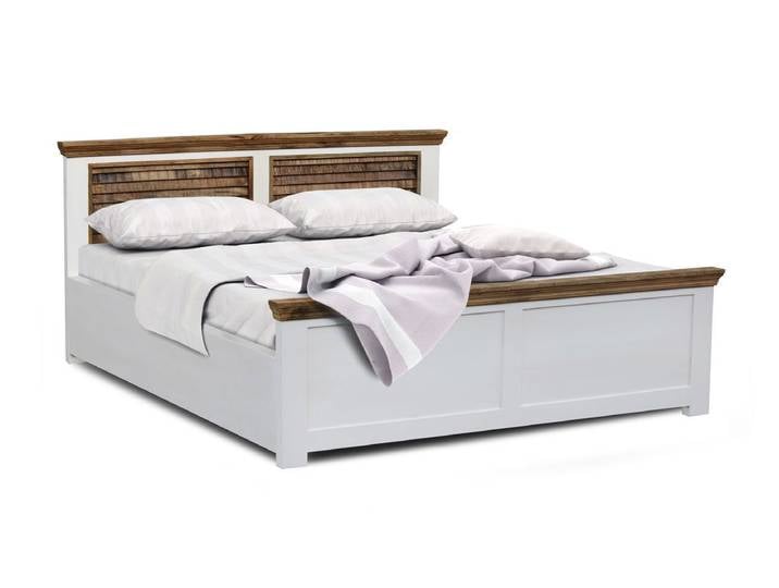 Doppelbett 180x200cm 'Nizza' Mango weiß natur