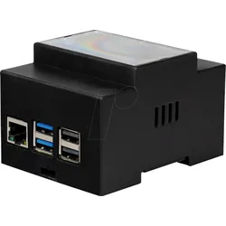 RPI5 CASE DIN2 - Gehäuse für Raspberry Pi 5, Hutschiene, schwarz/trans.