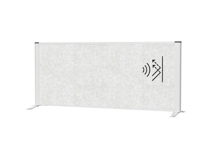 MAUL Standtafel Sideboard-Trennwand MAULconnecto silber 120/52,75cm Akustik hellgrau S