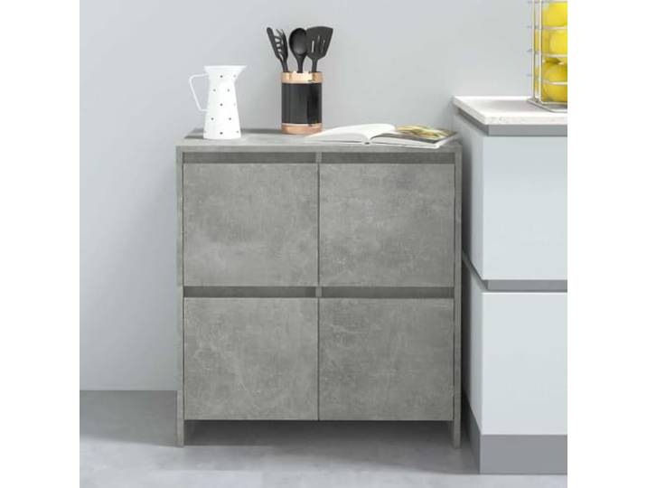 RJPLMFV Anrichte, grau, Beton, 70 x 41 x 75 cm, Holz, Technik 4 Türen, Aufbewahrung für Bücher und Medien, robuste Oberfläche, einfache Reinigung