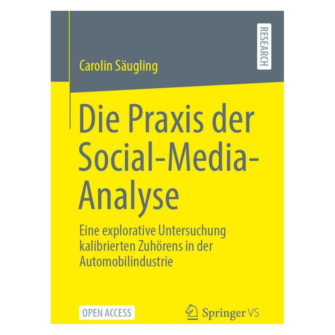 Springer Die Praxis der Social-Media-Analyse (Deutsch, Softcover, Carolin Säugling) (35152379)