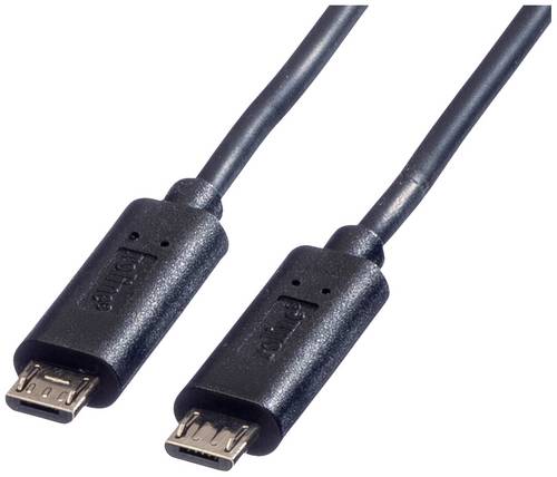 Roline USB-Ladekabel USB 2.0 USB-Micro-B Stecker 0.30 m Schwarz Geschirmt 11.02.8307