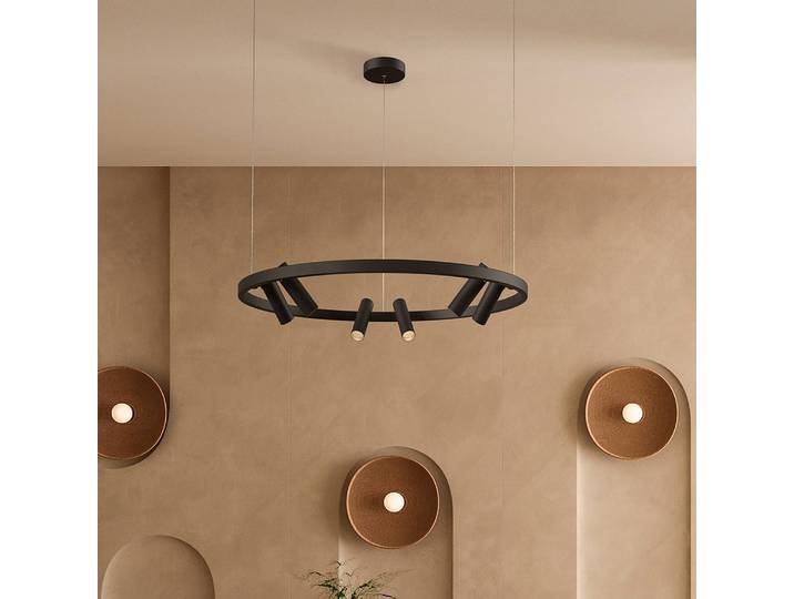 Applique murale LED Satellite 90 x 90 x 120cm Noir Métal mixte LED Module LED