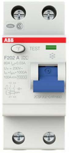 ABB 2CSF202101R1800 F202 A-80/0,03 FI-Schutzschalter A 2polig 80A 0.03A 230V