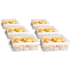 Novaliv 6X Kühlschrank Organizer 30 ,5 x 7 ,5 x 22 cm BPA-frei Küchenordnung Made in Germany Kühlschrank Behälter Lebensmittelecht Aufbewahrung für Küche Waschküche Ordnungssystem Kühlschrankfach