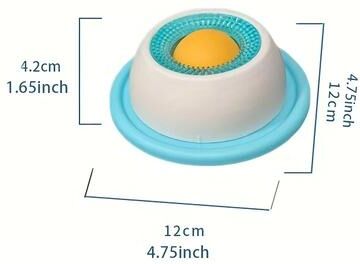 Inspired Living CalmBite Slow Feed Pet Lick Mat Yogurt Licking Plate For Dogs & Cats blue