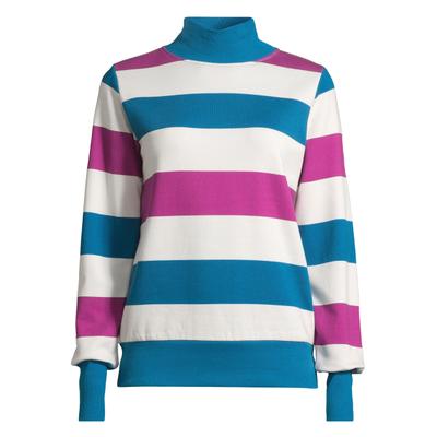 Sweatshirt SALZHAUT "Sweatshirt REDD", Damen, Gr. XL, lila (sanftes weiß, plum, fjord), Obermaterial: 80% Baumwolle CO. 20% Polyester PES., Sweatshirts Sweatshirt