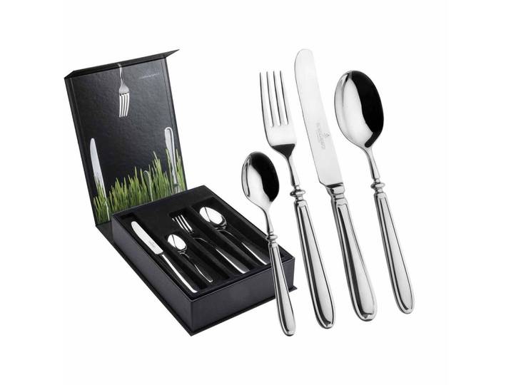 TAFELBESTECK INKL. BESTECKBOX Landhaus silber 24-tlg.