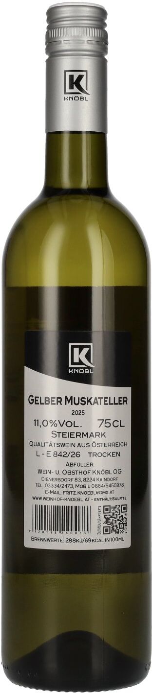 Weinhof Knöbl Knöbl Gelber Muskateller 2025 11% Vol. 0,75l