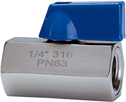 Riegler Mini-vanne à bille, acier inoxydable 1.4401, FI/FI, G 1/4, DN 8 (376.01-ES)