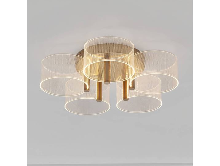 Deckenleuchte Gatlin Ø 58cm Gold/Gold 5 Kabel ABS, Fassung ABS, Baldachin Aluminium, Gehäuse Leuchte Aluminium Nicht austauschbare LEDs