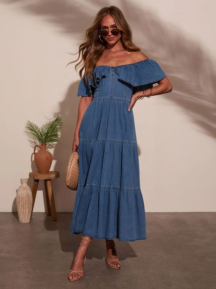 LA Angels Jeans-Kleid in Dunkelblau - XL