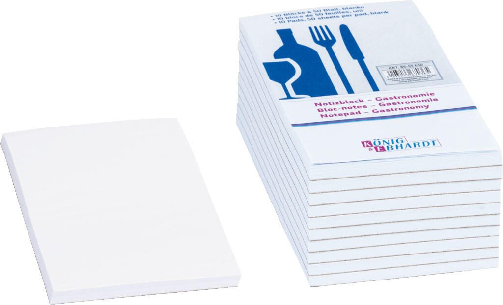 KÖNIG & EBHARDT Notizzettel geleimt 7.5 cm x 14 cm weiß 86-55650