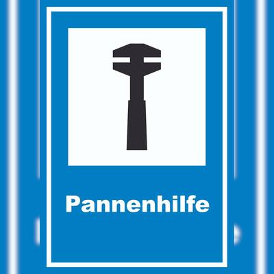 HB-Druck Pannenhilfe Schild A3 Rückseite selbstklebend