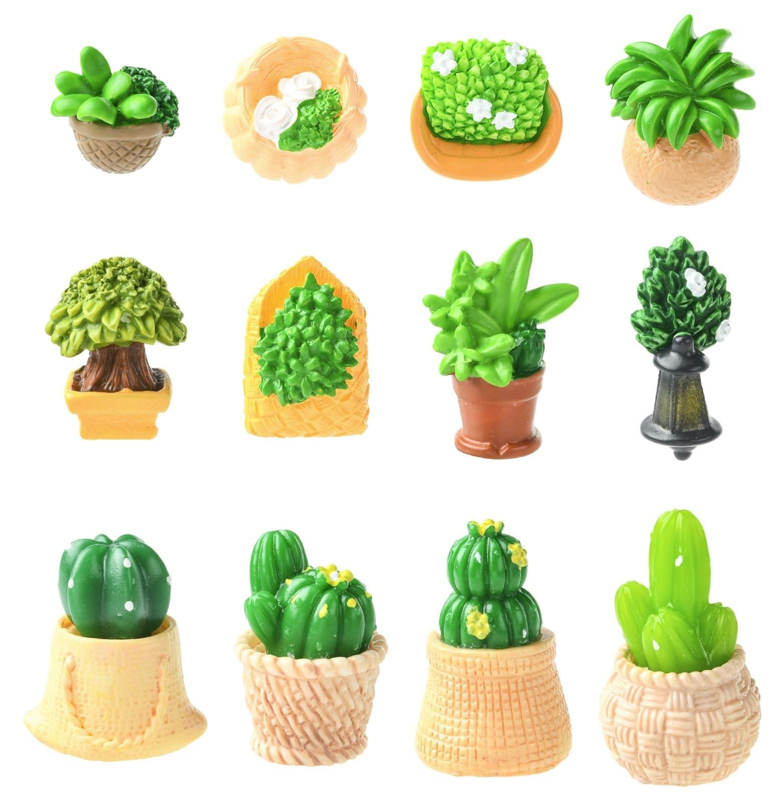 Set van 48 mini Harz bonsai-figuren voor decoratie en tabletop decoratie