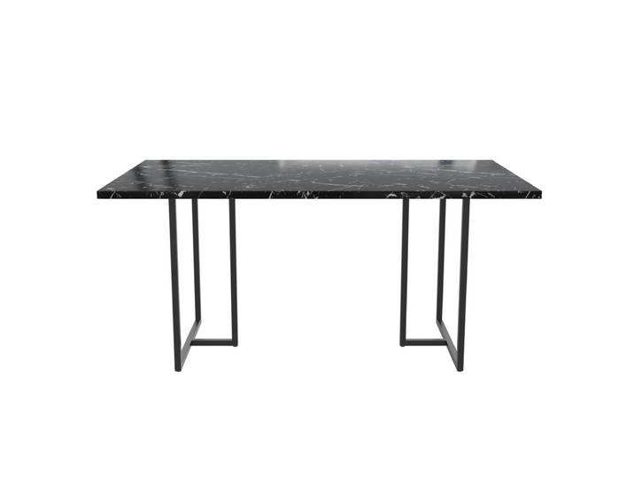 Esstisch ASTOR 160 x 90 x 75 cm teilmassiv Stahlgestell matt...