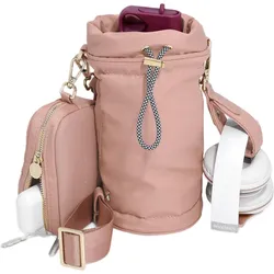 Stackers Thermotasche mit Flasche rosa aus Nylon