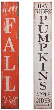 GIL Set of 2 47.25-Inch High Wood Harvest Porch Signs