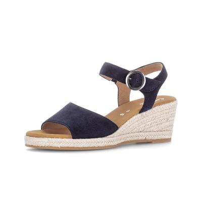 Keilsandalette GABOR "Keilsandalette", Damen, Gr. 37, blau, Schuhe