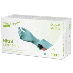 Medi-Inn Classic 1000 Handschuhe, Nitril puderfrei mint "Nitril Mint Plus" Größe M (93833, 10x100 Stück)