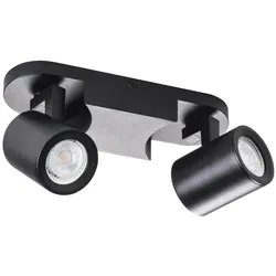 Kanlux schwarze Wand-/ Deckenleuchte LAURIN mit 2x Spot länglich