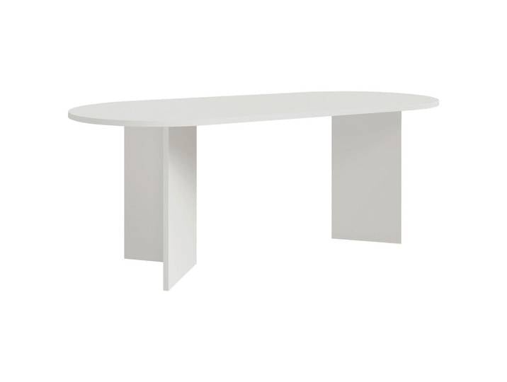 Lomoco Esstisch, Weiß, oval, Wange, 90x75x223.6 cm, Esszimmer, Tische, Esstische, Esstische oval