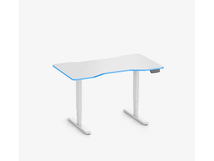 Primus Gamingschreibtisch Cockpit, Weiß Silk-Touch Ocean 140x80
