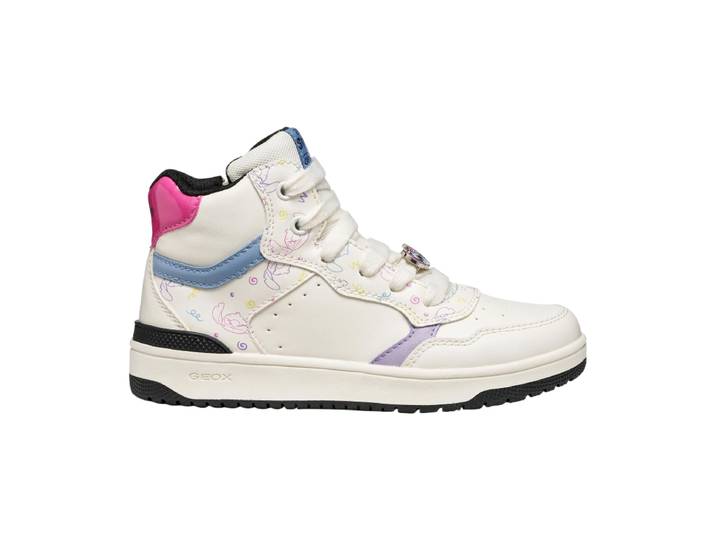 GEOX Washiba Junior High Sneaker Haut Femme Blanc/Multicolore
