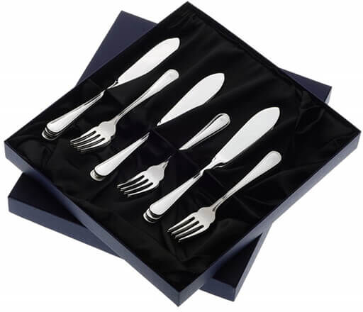 Arthur Price of England Britannia Sovereign Silver Plate Set of 8 Pairs Of Fish Eaters
