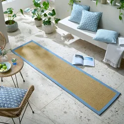 Outdoor-Läufer Bordüre Natur-Blau 60 x 230 cm - KEER   Kadima Design