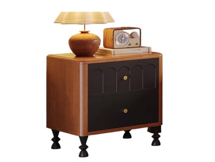 AZHKJKZH Nachttisch Retro Nachttisch Massivholz Lagerschrank for Schlafzimmer Wohnzimmer Schlafzimmer(Brown)