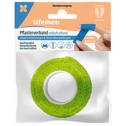 Lifemed Pflasterverband selbsthaftend 2,5 cm x 4 m 1 Packung Pflaster