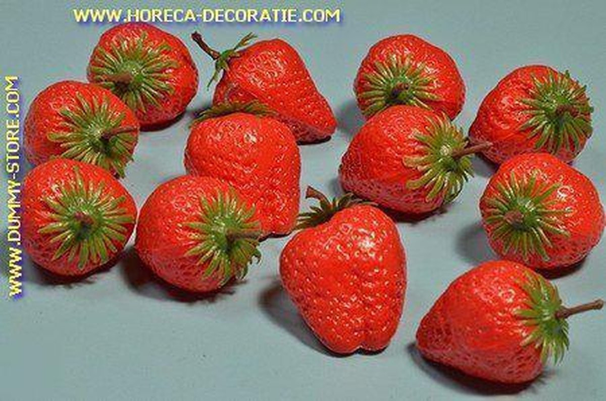 Fruitdummy Aardbeien 12 stuks 50 mm voor tabletop