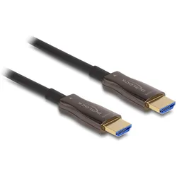 Delock Aktives Optisches HDMI Kabel mit Metallarmierung 8K 6 (50 m), Videokabel, Schwarz