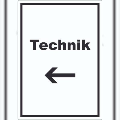 HB-Druck Technik Aufkleber mit Text und Richtungspfeil links Hauswirtschaftsraum hochkant A7 (74x105mm)