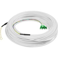 FTTH Drop Kabel, Singlemode, 4 Fasern, 4 LC/APC weiß, 50 Meter