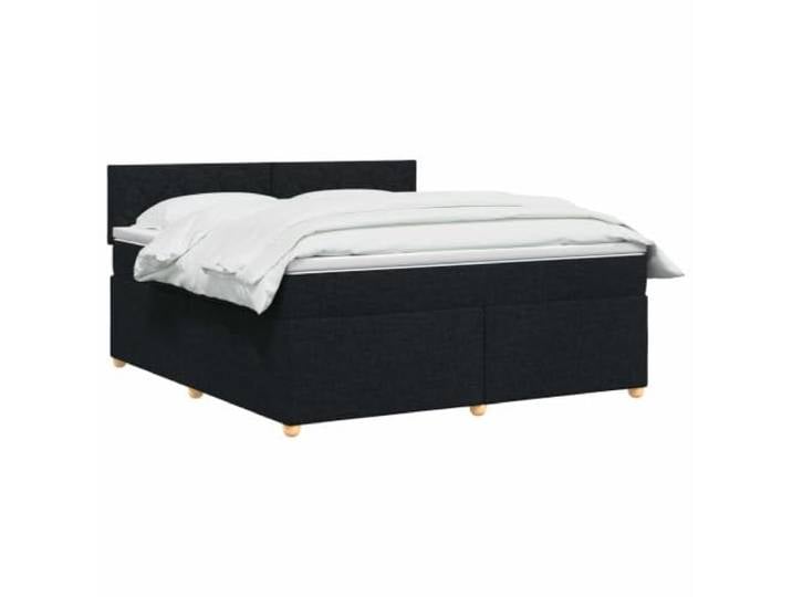 vidaXL Boxspringbett mit Matratze Schwarz 160 x 200 cm Stoff Modernes Design mit klaren Linien, Passt sich deinem Stil und Komfort an, Ideale Unterstützung für alle Schlafpositionen