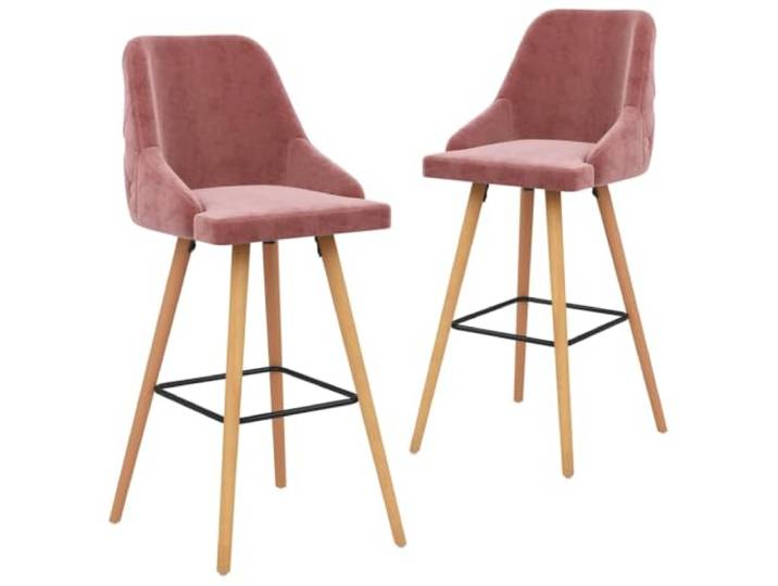 Makastle Barhocker 2 STK. Rosa Samt