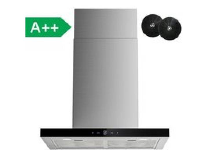 Hotte aspirante FIREGAS 60 cm commande tactile 650 m³/h 3 vitesses classe A++ LED avec filtre à charbon inox