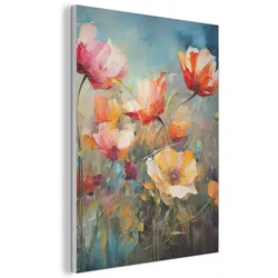 AKUSTIKBILD Blumen - Aquarell - Kunst - Botanisch - Natur Wandbilder 60x80 cm