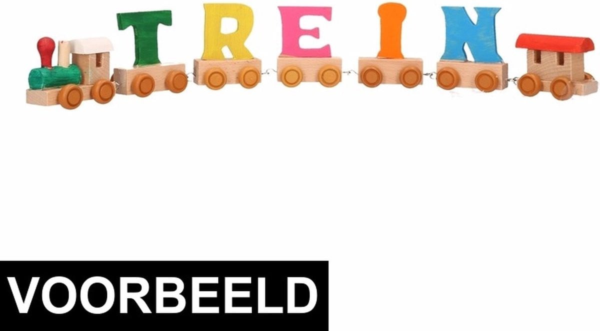 Houten letter trein J voor kinderen