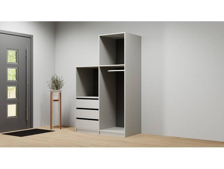 Offener Treppenkleiderschrank nach Maß Premium Dekore Grau