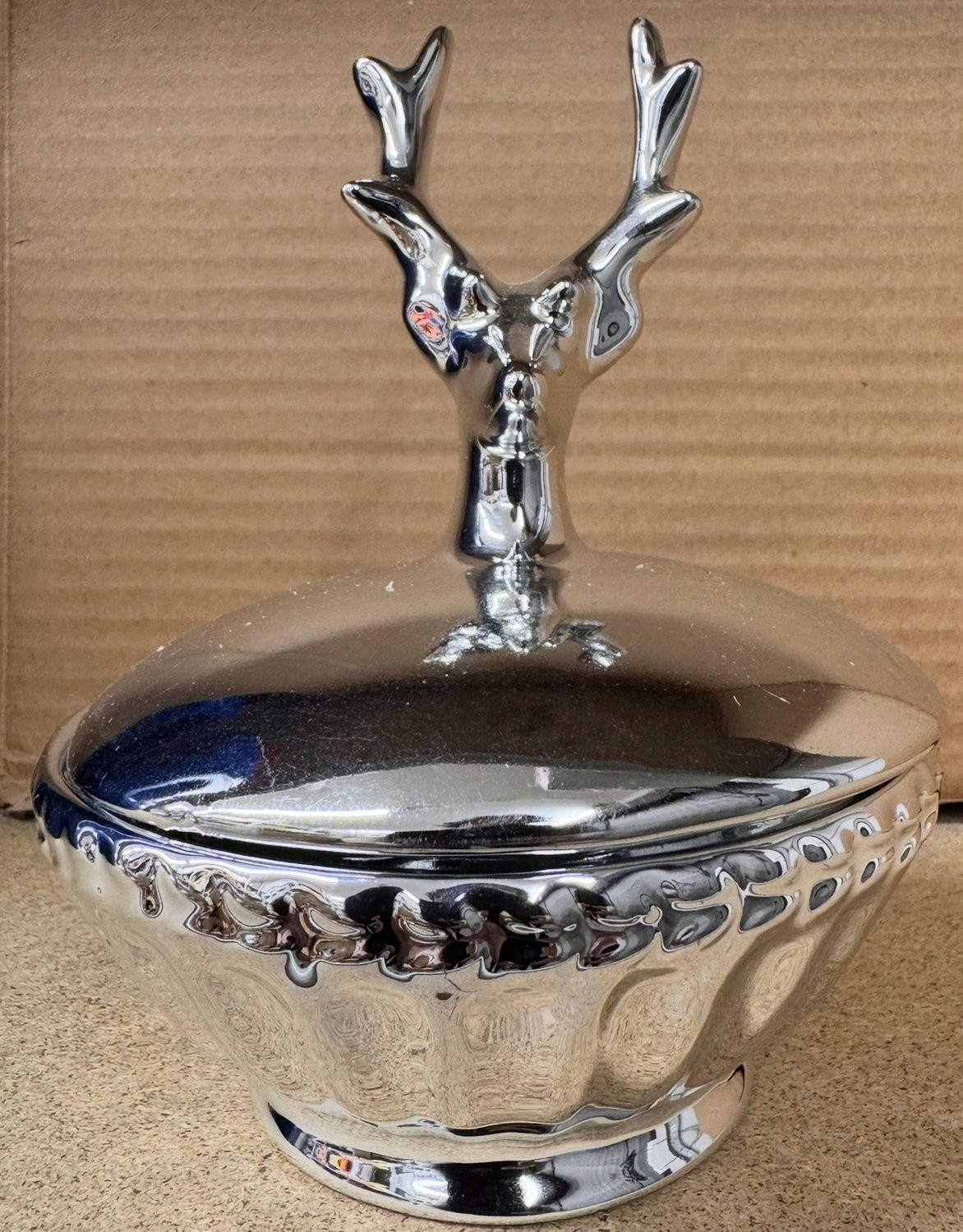 Zilverkleurig Keramiek Figuur Doosje Decoratie 13 cm